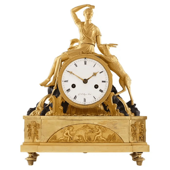 A Leroy A Paris French Empire mantel clock
